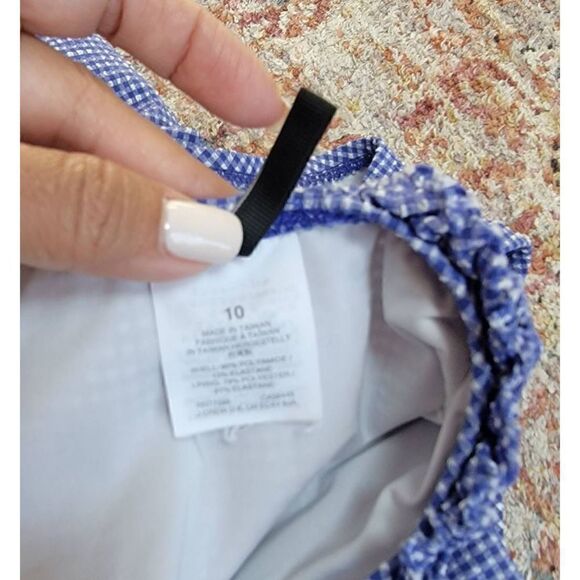 J.Crew Ruffle Halter Gingham Onepiece Swimsuit 10 - Picture 8 of 10